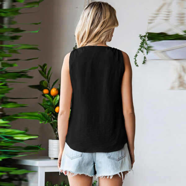 Summer V-neck Knotted Shoulder Strap Top Sleeveless Vest - Image 3