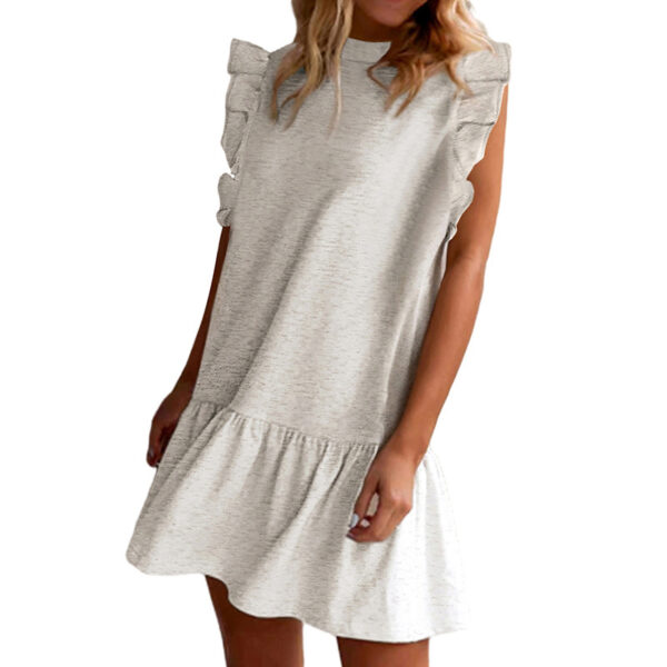 Casual Loose Slim Fit Sleeveless Dress Fashion Ruffles Straight - Image 6