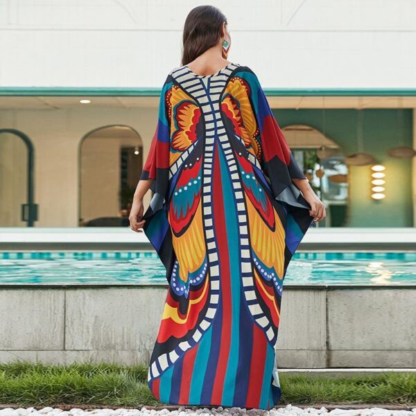 European And American Printed Chest Woven Beach Cover-up - Image 3