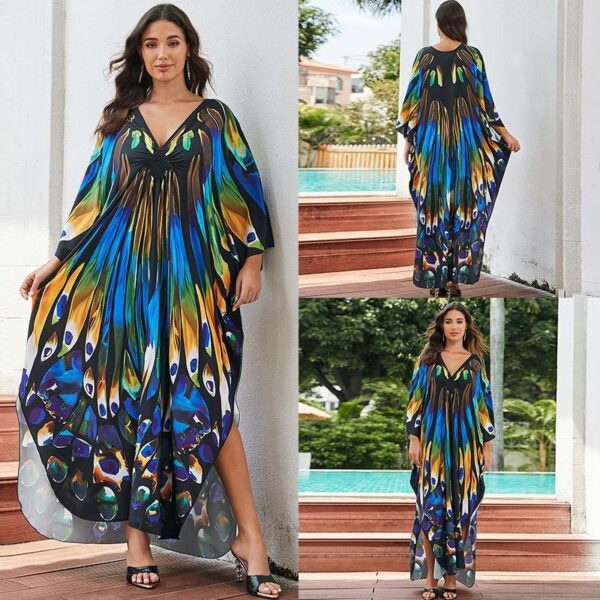 European And American Printed Chest Woven Beach Cover-up - Image 8