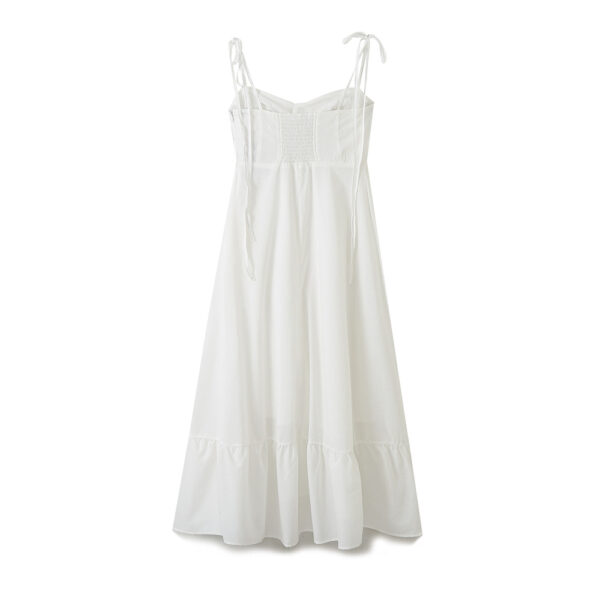 Women's Elegant Laminated Decoration Poplin Back Sling Dress - Image 5