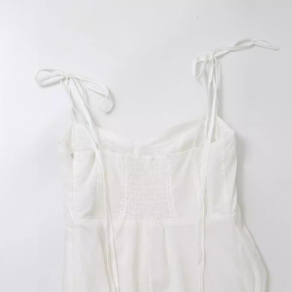 Women's Elegant Laminated Decoration Poplin Back Sling Dress - Image 4