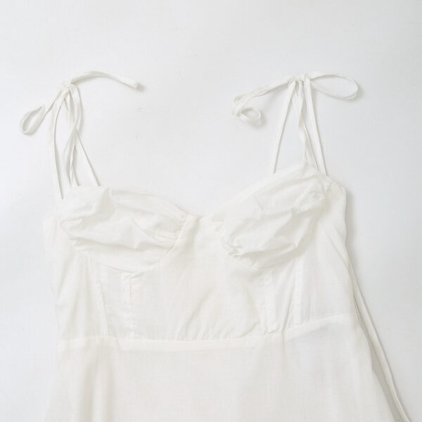 Women's Elegant Laminated Decoration Poplin Back Sling Dress - Image 2