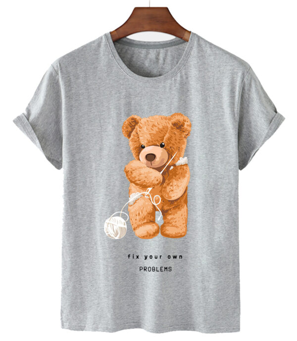Superman Bear Printed Short Sleeve Women's Loose - Image 7