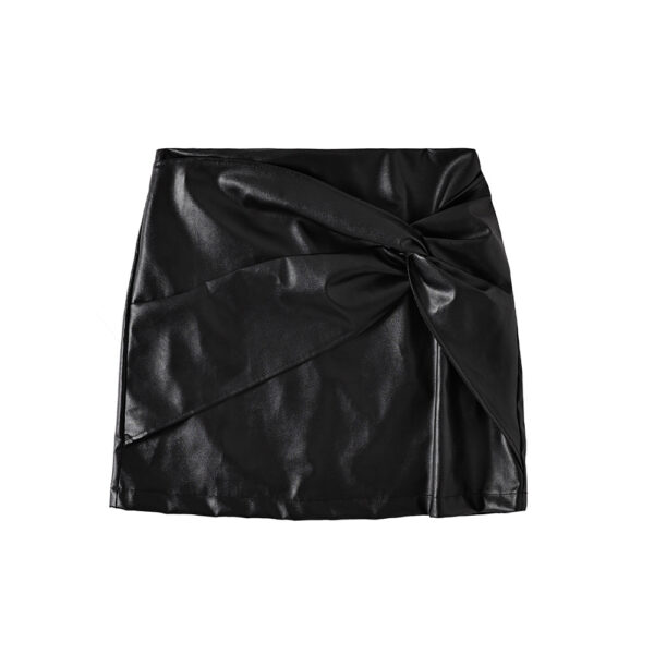 Women's Versatile Casual High Waist PU Leather Skirt - Image 5