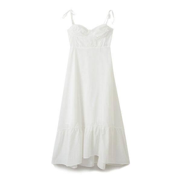 Women's Elegant Laminated Decoration Poplin Back Sling Dress - Image 6