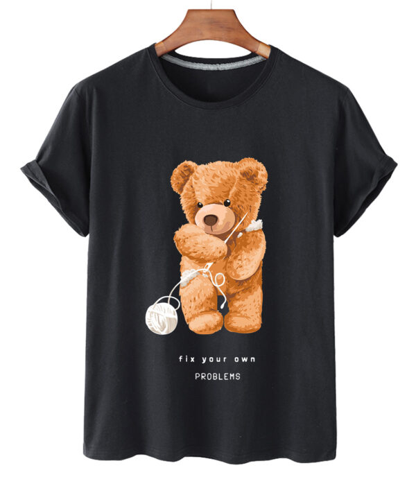 Superman Bear Printed Short Sleeve Women's Loose - Image 4