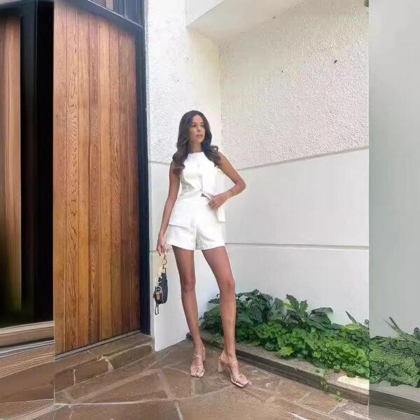 Women's Fashion Sleeveless Vest Shorts Suit - Image 2