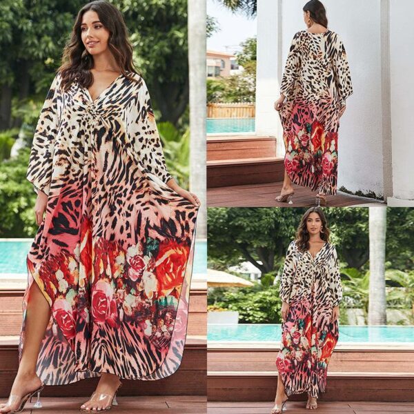 European And American Printed Chest Woven Beach Cover-up - Image 7